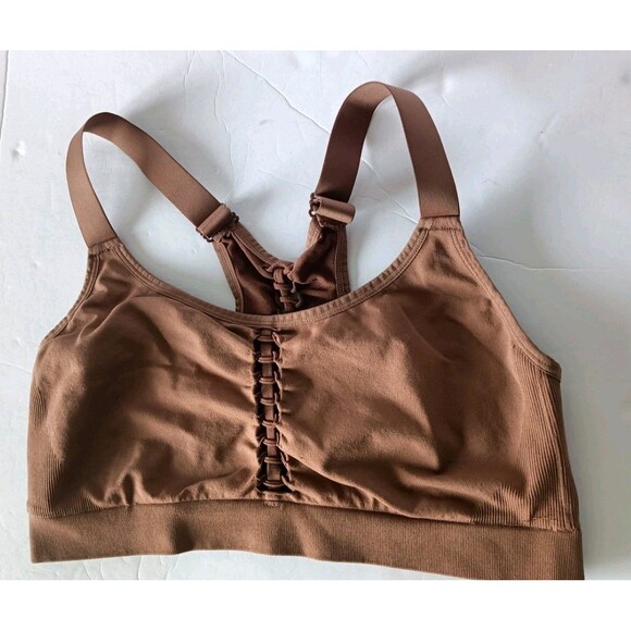 Cacique Seamless Bralette Size 18/20 Mocha Brown Lane Bryant Braided Pattern - Picture 4 of 8